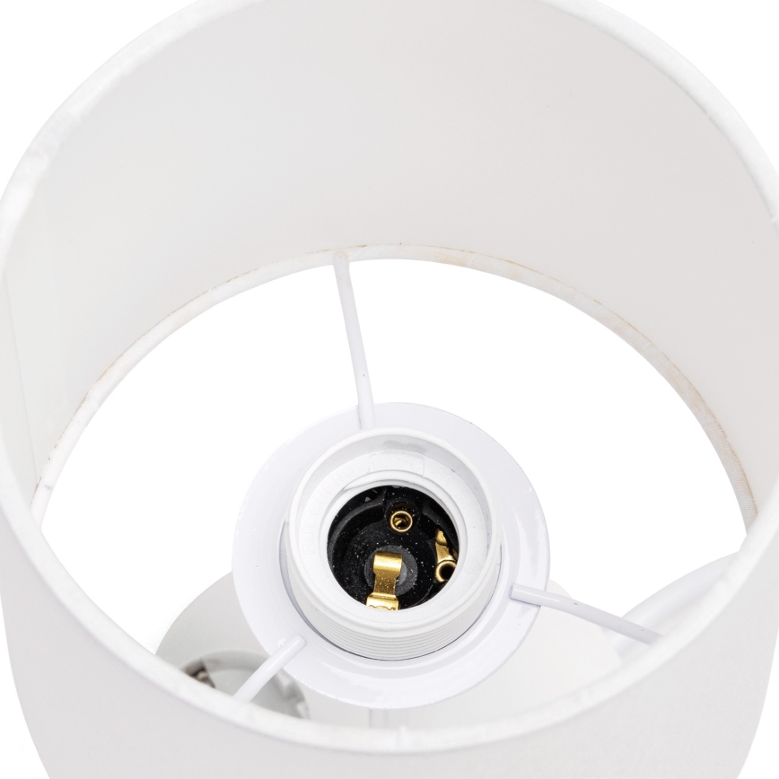 Aigostar - Lampada da tavolo con prese di corrente e porte USB 1xE27/60W/230V bianca