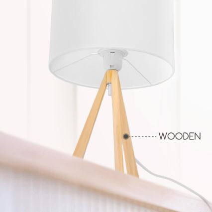 Aigostar - Lampada da tavolo in legno di pino 1xE27/60W/230V