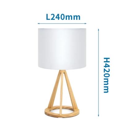 Aigostar - Lampada da tavolo in legno di pino 1xE27/60W/230V