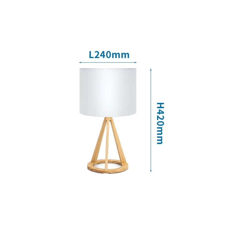 Aigostar - Lampada da tavolo in legno di pino 1xE27/60W/230V