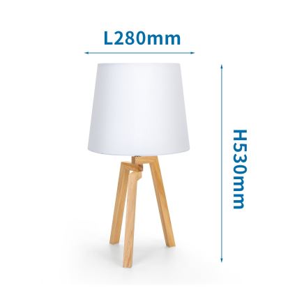Aigostar - Lampada da tavolo in legno di pino 1xE27/60W/230V