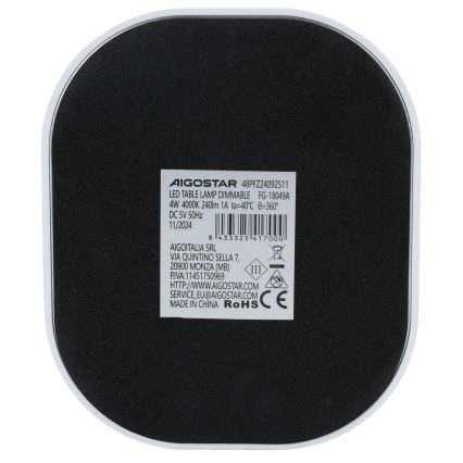 Aigostar - Lampada da tavolo LED dimmerabile LED/4W/5V 4000K