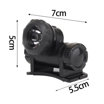 Aigostar - Lampada frontale a LED LED/1,8W/3xAAA