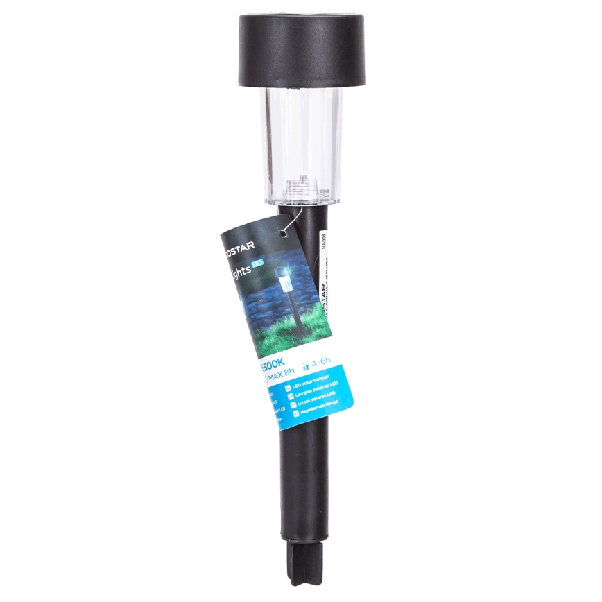Aigostar - Lampada LED solare con sensore crepuscolare LED/0,006W/1,2V 40 mAh 29,5 cm nero 6500K IP44