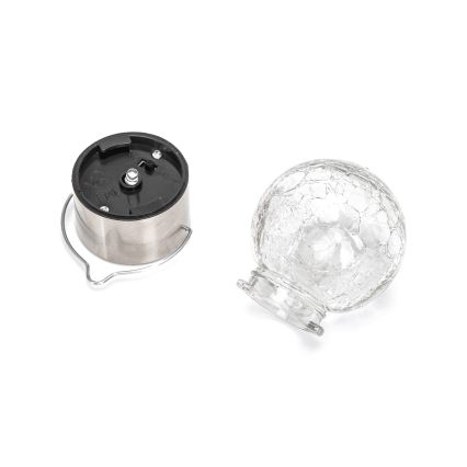 Aigostar - Lampada LED solare LED/0,006W/1,2V cromo opaco 6500K 100 mAh IP44