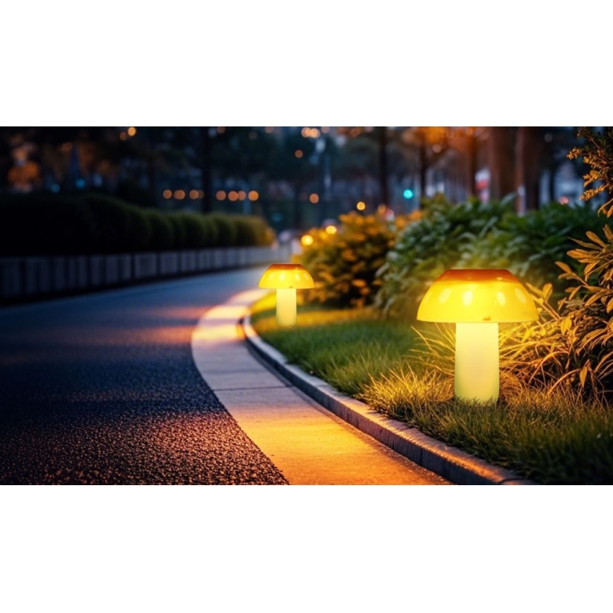 Aigostar - Lampada LED solare LED/0,024W/1,2V 200 mAh 2700K IP44 fungo porcino