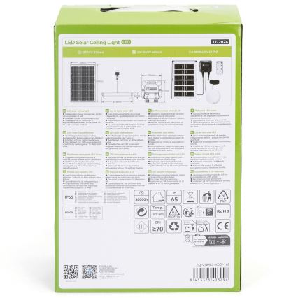 Aigostar - Lampada LED solare LED/35W/12V 3000 mAh 6500K diametro 16,8 cm + telecomando