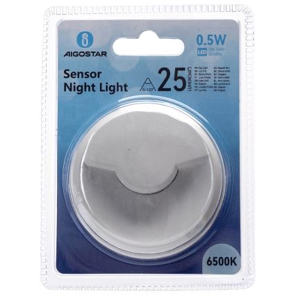 Aigostar - LED Luce notturna con sensore crepuscolare LED/0,5W/230V 6500K