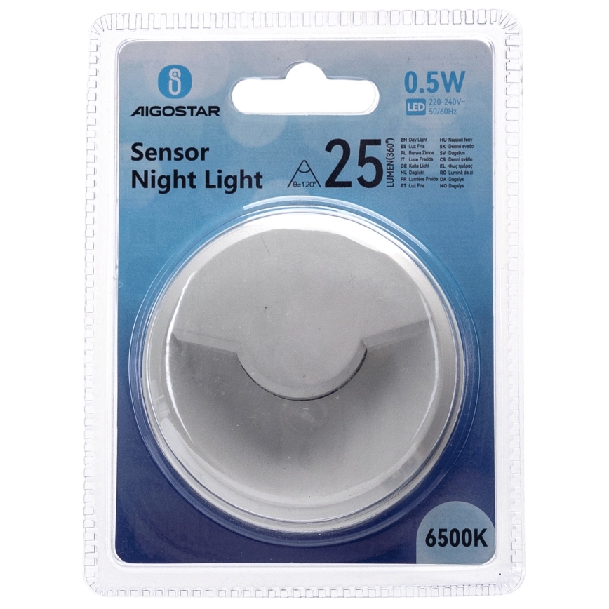 Aigostar - LED Luce notturna con sensore crepuscolare LED/0,5W/230V 6500K