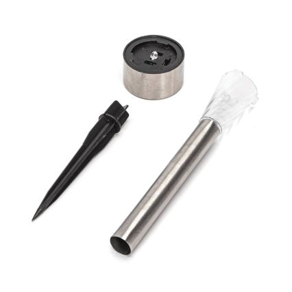 Aigostar - Lampada solare a LED 2 V, IP44, 40 mAh, cromo opaco
