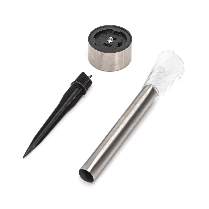 Aigostar - Lampada solare a LED 2 V, IP44, 40 mAh, cromo opaco