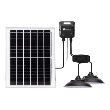 Aigostar - Lampada solare a LED 2xLED/70W/12V 12000 mAh 6500K IP65 diam. 23,5 cm + telecomando
