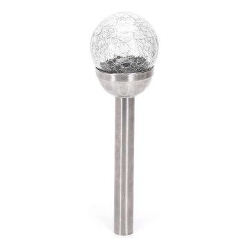 Aigostar - Lampada solare a LED LED / 0,006 W / 1,2 V, 37,8 cm, cromo opaco, 2700 K, IP44, 100 mAh