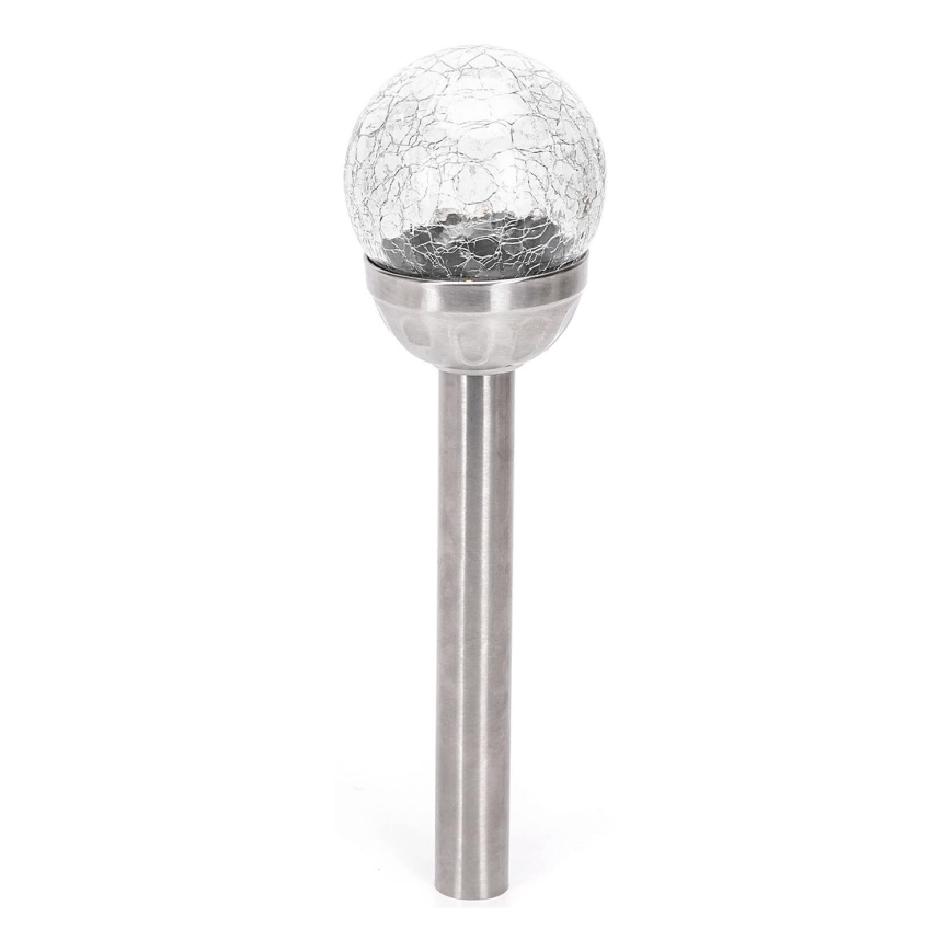 Aigostar - Lampada solare a LED LED / 0,006 W / 1,2 V, 37,8 cm, cromo opaco, 2700 K, IP44, 100 mAh