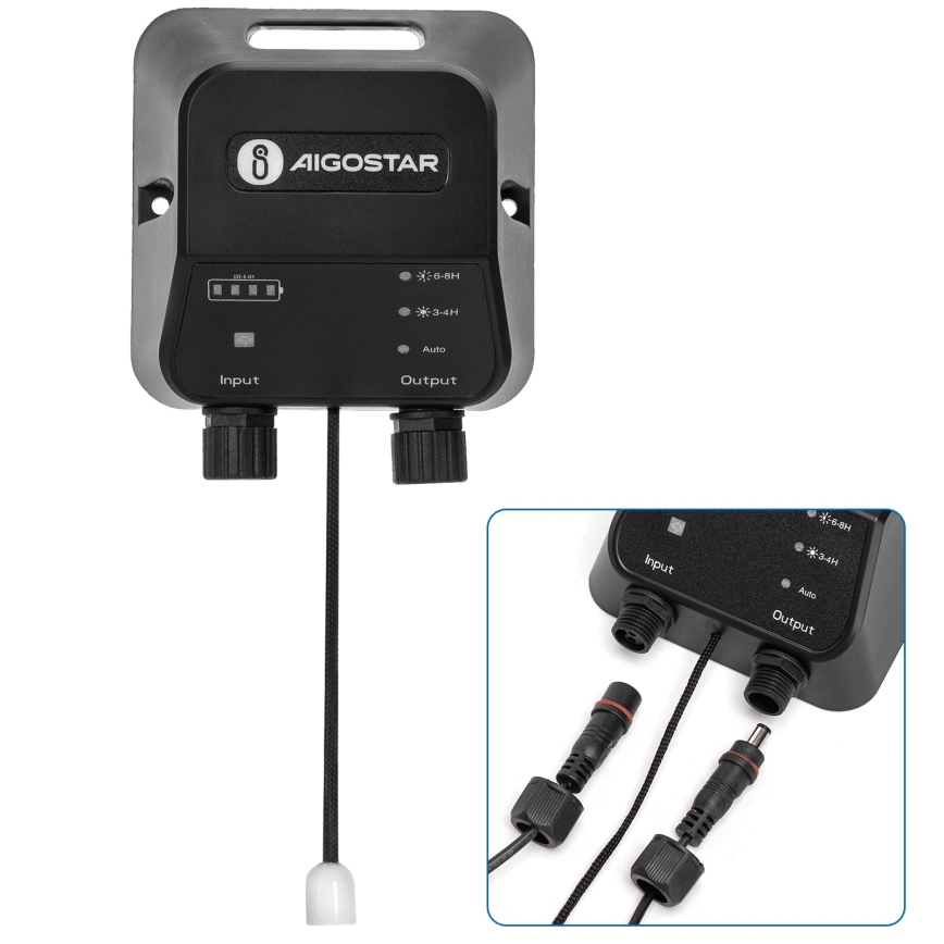 Aigostar - Lampadario solare LED 2xLED/70W/12V 12000 mAh 6500K IP65 Ø 12 cm + telecomando