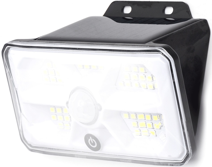 Aigostar - Lampada solare LED con sensore, 3,7 V, 6500 K, 500 mAh, IP65, nera