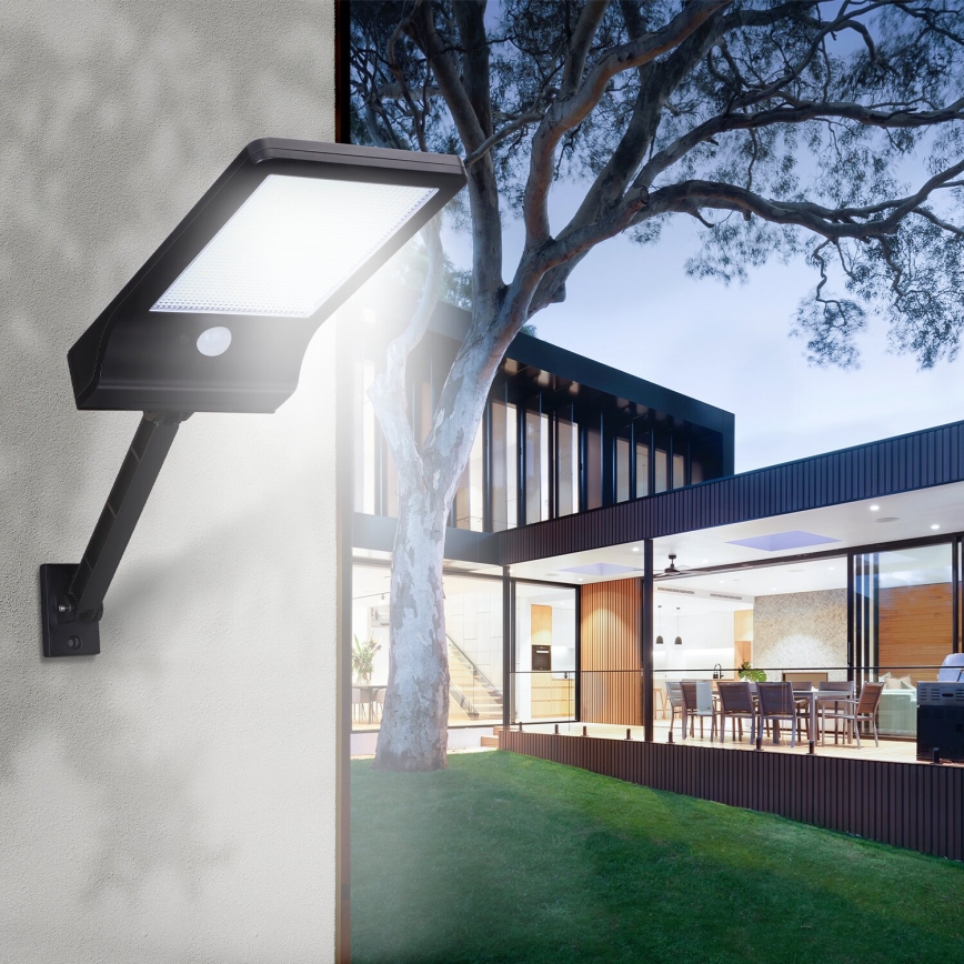 Aigostar - Lampada stradale solare LED con sensore LED/3W/3,7V1800 mAh IP44 3000/4000/5000K + telecomando