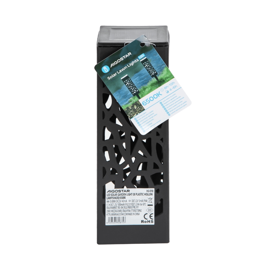 Aigostar - Lampada solare LED LED/0,006W/1,2V 28,5cm nero 6500K  IP44