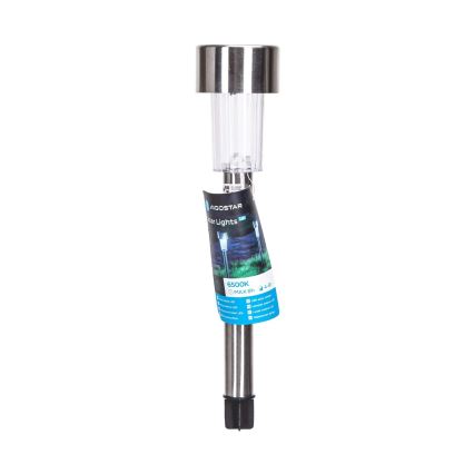 Aigostar - Lampada solare LED LED/0,006W/1,2V 29,5 cm 40 mAh cromo opaco 6500K IP44