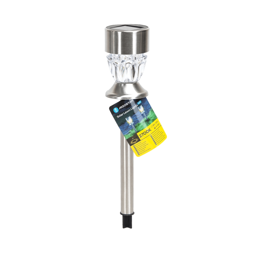 Aigostar - Lampada solare LED LED/0,006W/1,2V 35,5cm cromo opaco 2700K IP44