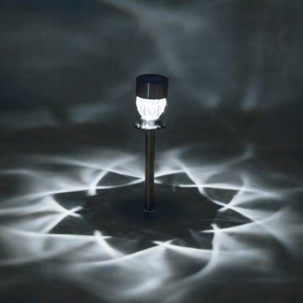 Aigostar - Lampada solare LED LED/0,006W/1,2V 35,5cm cromo opaco 3000K IP44