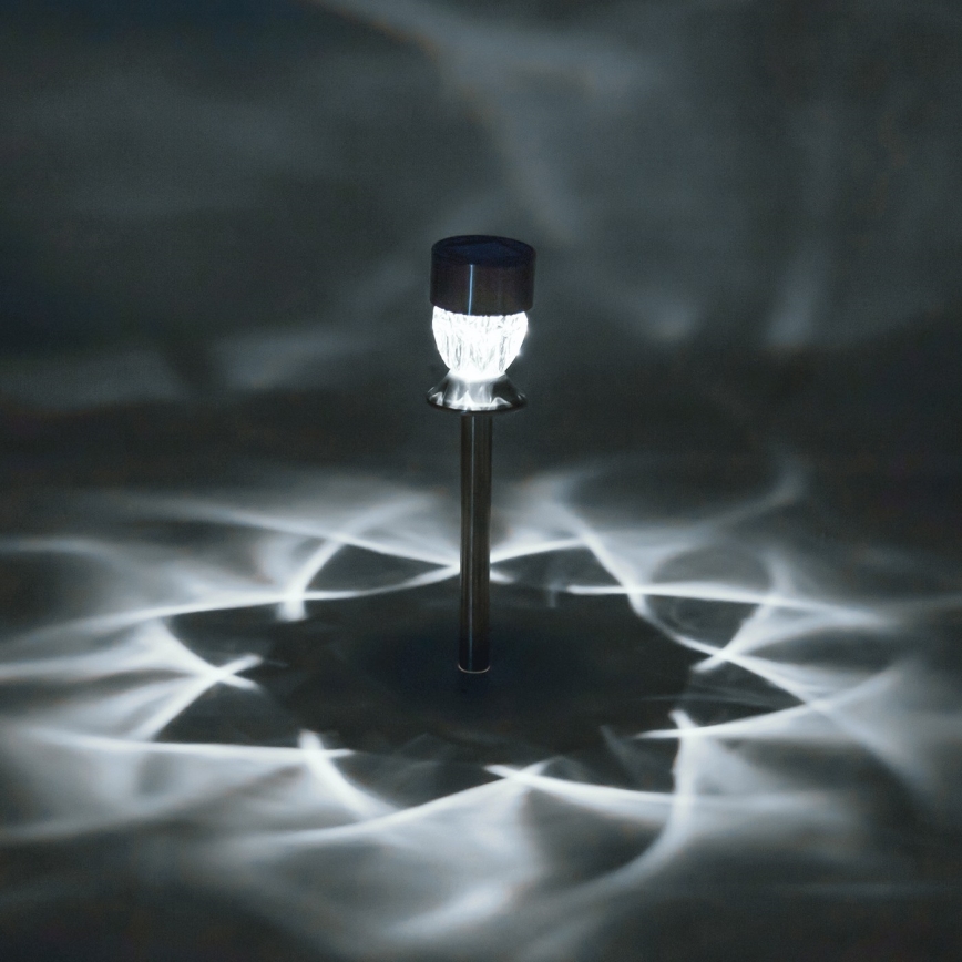 Aigostar - Lampada solare LED LED/0,006W/1,2V 35,5cm cromo opaco 3000K IP44
