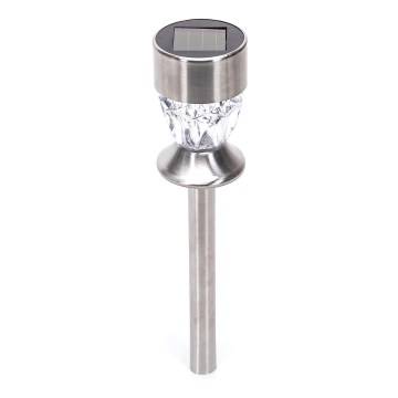 Aigostar - Lampada solare LED LED/0,006W/1,2V 35,5cm cromo opaco 2700K IP44