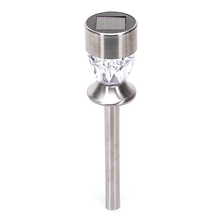 Aigostar - Lampada solare LED LED/0,006W/1,2V 35,5cm cromo opaco 3000K IP44