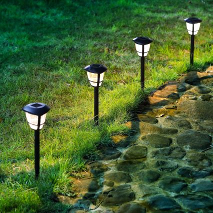 Aigostar - Lampada solare LED LED/0,06W/2V 100 mAh 33,8 cm 6500K IP44 nero
