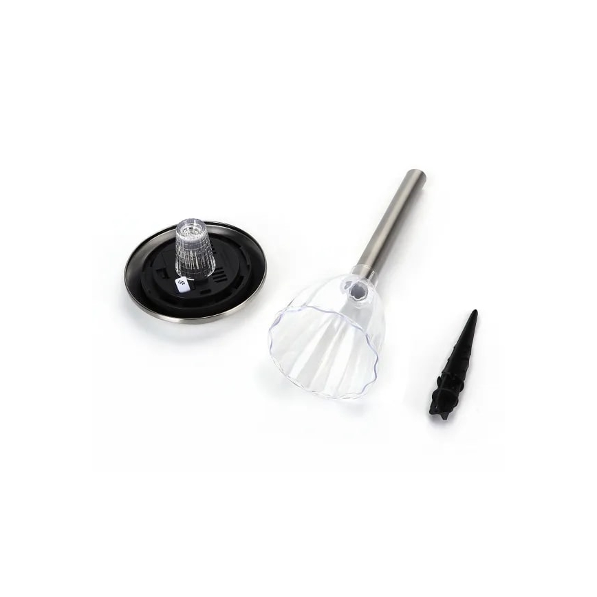 Aigostar - Lampada solare LED LED/0,08W/2V 30,4 cm 6500K IP44 cromo opaco