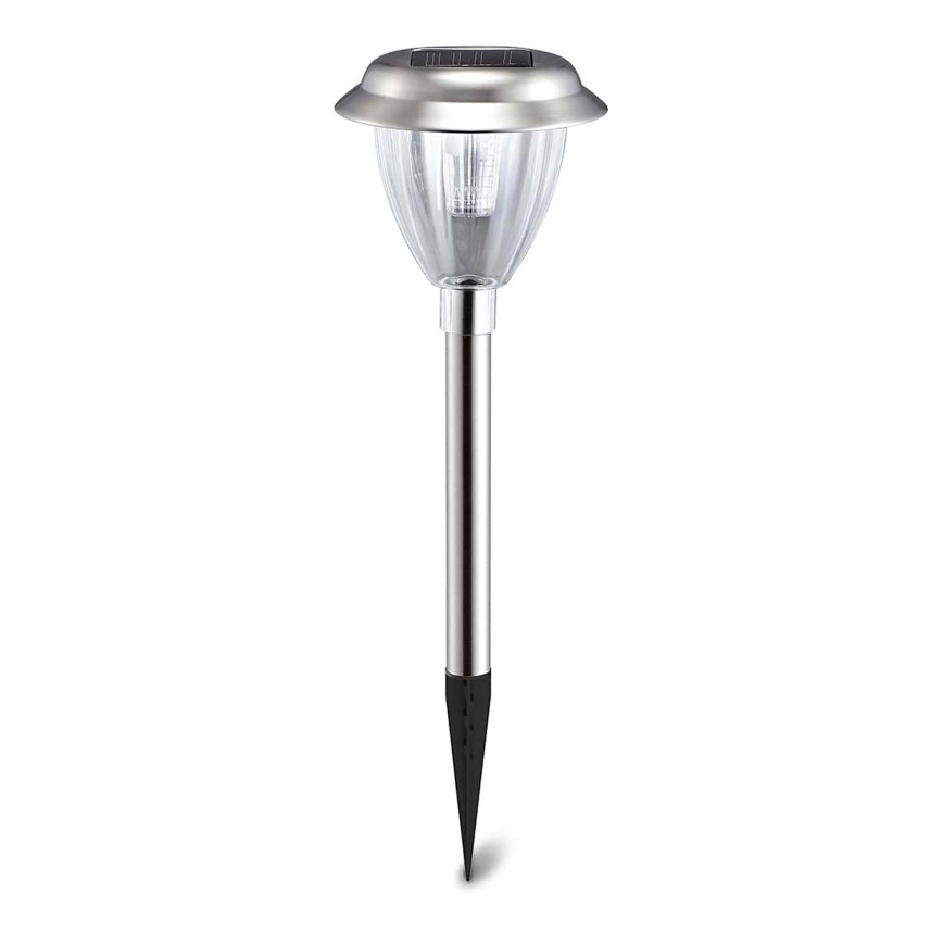 Aigostar - Lampada solare LED LED/0,08W/2V 30,4 cm 6500K IP44 cromo opaco