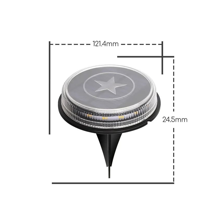 Aigostar - Lampada solare LED LED/0,6W/5,5V 24,5 cm 3200K IP66 nero