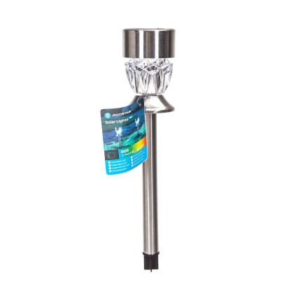 Aigostar - Lampada solare LED RGB LED/0,006W/1,2V 35,5 cm cromo opaco IP44