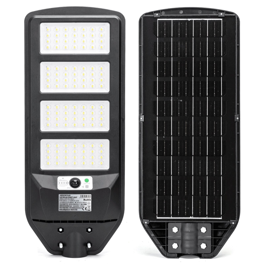 Aigostar - Lampada stradale solare LED con sensore LED/200W/3,2V 12000mAh IP65 6500K + telecomando