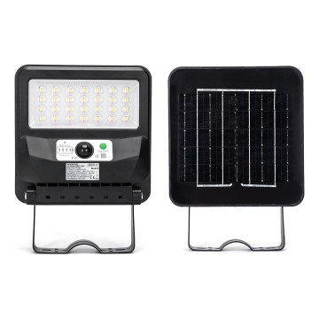 Aigostar - Lampadaire solaire de rue LED avec capteur LED/50W/3,2V 1000mAh 6500K + télécommande