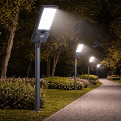 Aigostar - Lampadaire solaire LED de rue avec détecteur LED/400W/3,2V 4800mAh + télécommande