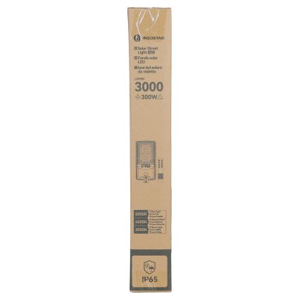 Aigostar - Lampadaire solaire LED de rue avec détecteur LED/400W/3,2V 4800mAh + télécommande