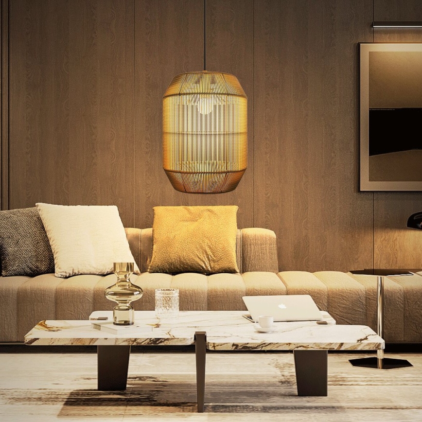 Aigostar - Lampadario a sospensione con filo 1xE27/60W/230V beige