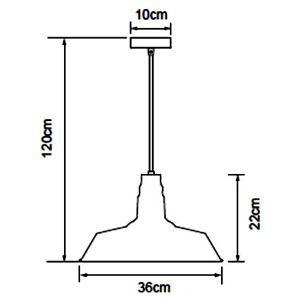 Aigostar - Lampadario LED a sospensione con cavo 1xE27/60W/230V Ø 36 cm nero