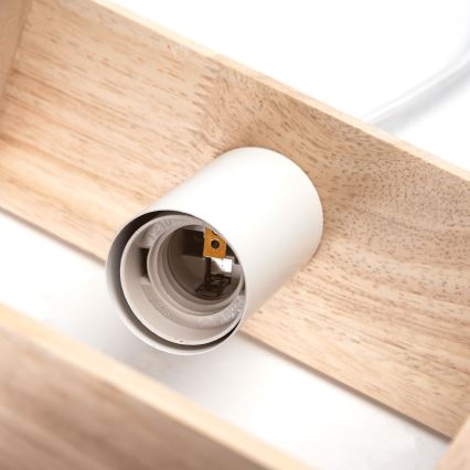 Aigostar - Lampadario LED in legno a sospensione con cavo 1xE27/9W/230V 2200K pino