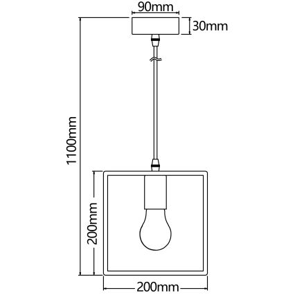 Aigostar - Lampadario LED in legno a sospensione con cavo 1xE27/9W/230V 2200K pino