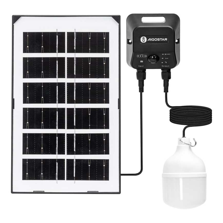 Aigostar - Lampadario solare LED con sensore LED/35W/12V 3000 mAh 6500K diametro 10 cm + telecomando