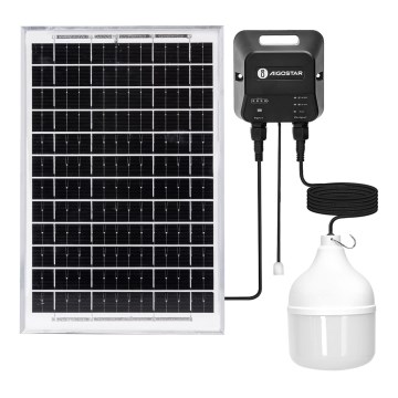 Aigostar - Lampadario solare LED LED/70W/12V 6000 mAh 6500K diametro 12 cm + telecomando