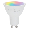Aigostar - Lampadina LED RGBW dimmerabile GU10/4,8W/230V 3000K + telecomando