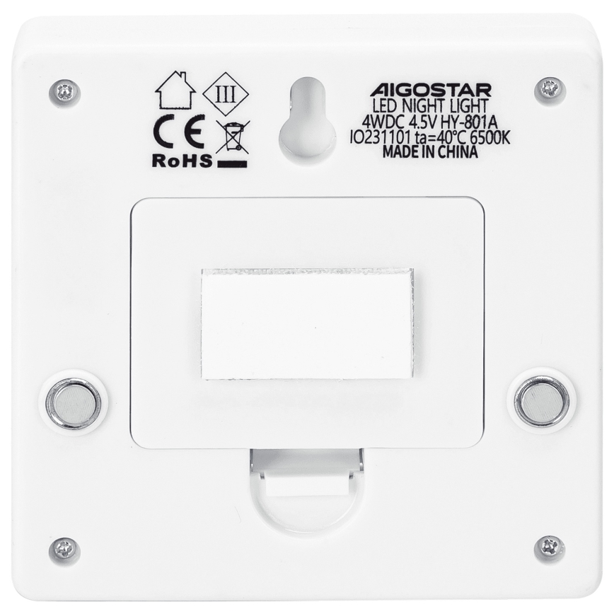 Aigostar - Lampe de nuit portable LED/3xAAA 6500K