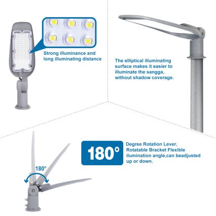 Aigostar - Lampe de rue SLIM LED/150W/230V 6500K IP65