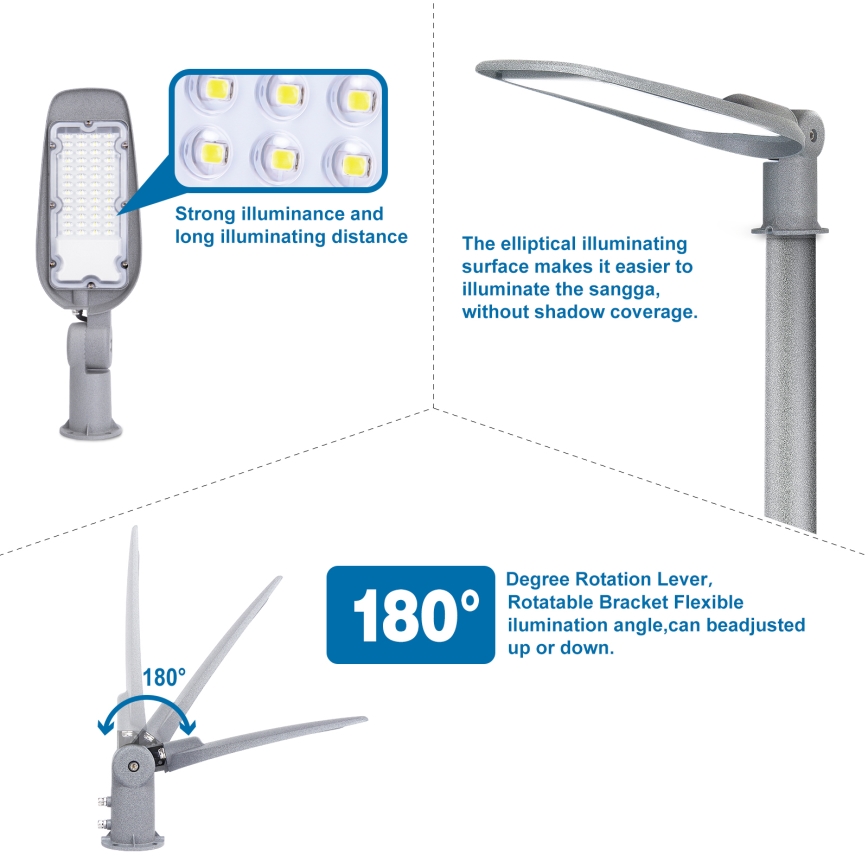 Aigostar - Lampe de rue SLIM LED/150W/230V 6500K IP65