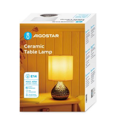 Aigostar - Lampe de table 1xE14/40W/230V chrome brillant