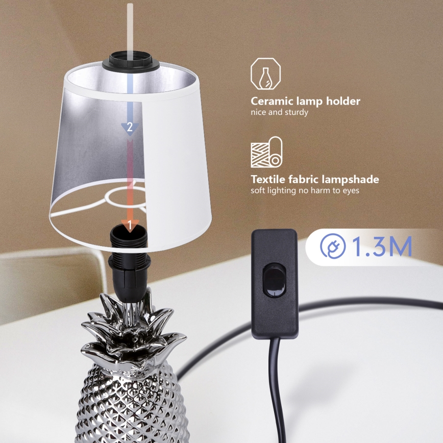 Aigostar - Lampe de table 1xE14/40W/230V chrome brillant