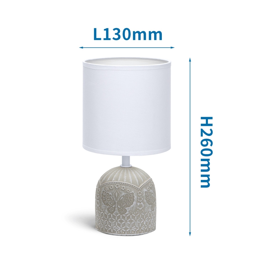 Aigostar - Lampe de table 1xE14/40W/230V gris/blanc